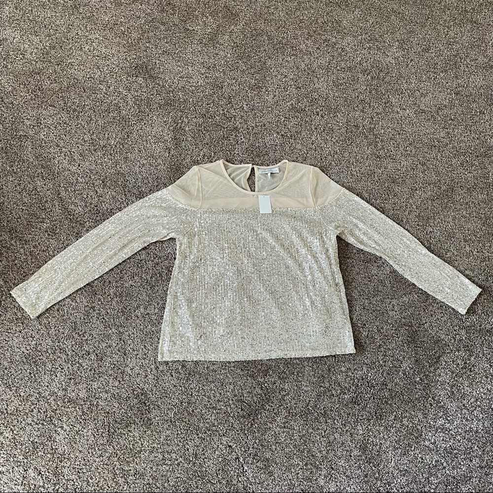Mesh And Sequence Shirt